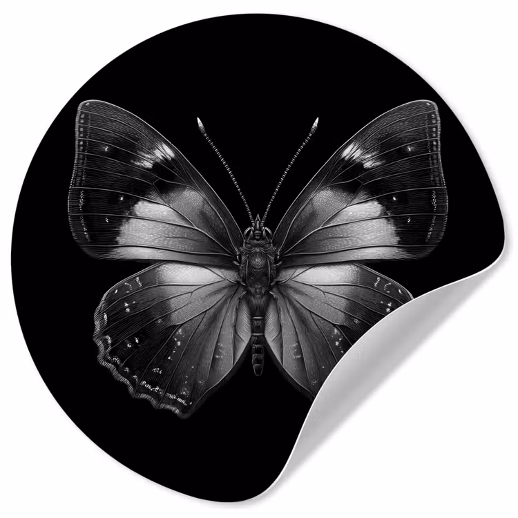 Behangcirkel - Vlinder - Grijs - Mysterieus — 1