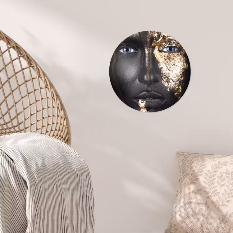 Behangcirkel - Vrouw - Bladgoud - Zwart - Goud - Luxe — 5