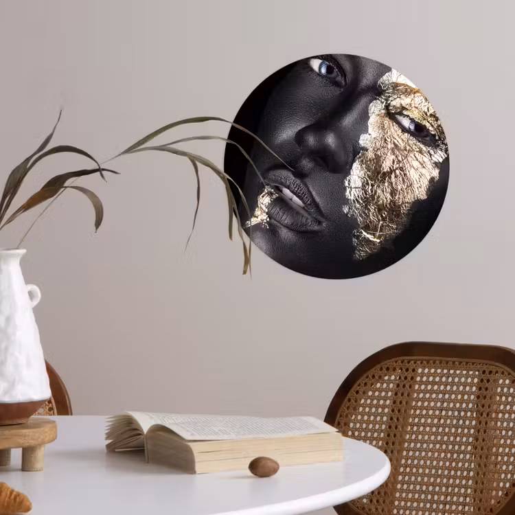 Behangcirkel - Vrouw - Goud - Zwart - Verf - Luxe — 4