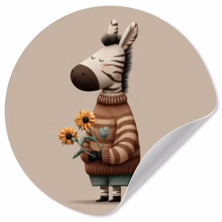 Behangcirkel - Zebra - Zonnebloemen - Warm — 1