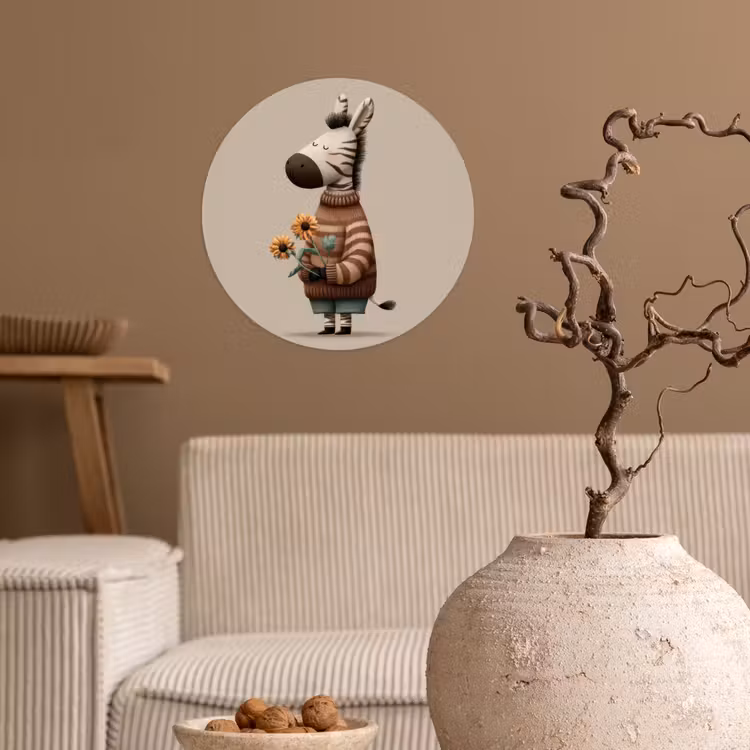 Behangcirkel - Zebra - Zonnebloemen - Warm — 2