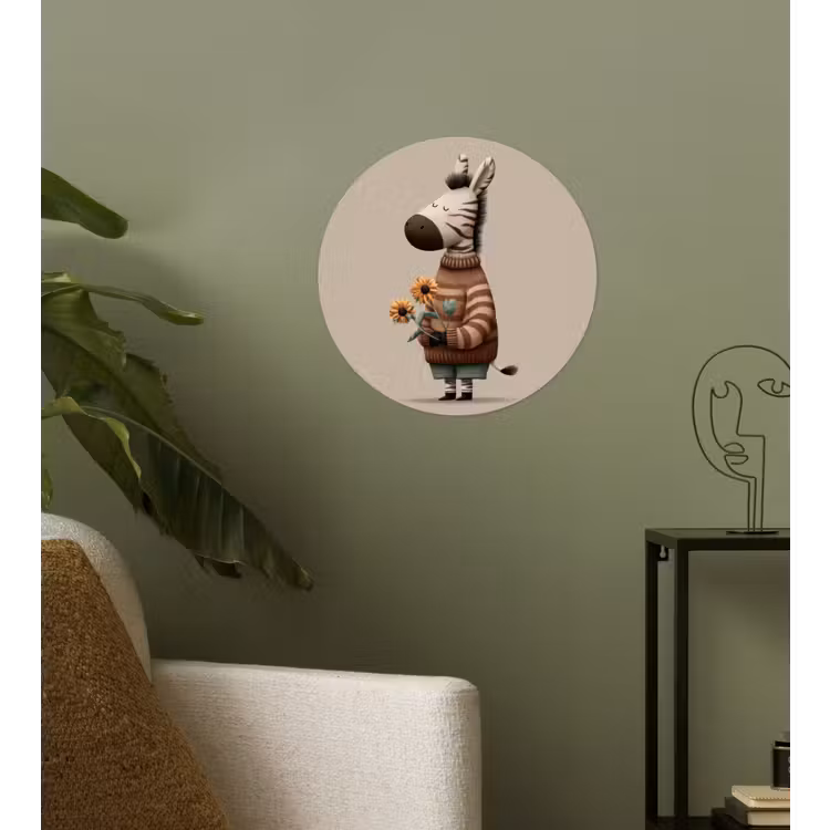 Behangcirkel - Zebra - Zonnebloemen - Warm — 3