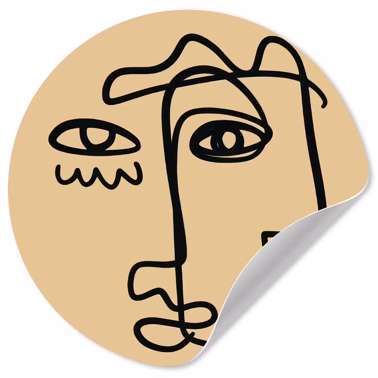 Behangcirkel - Overlappende profielen - Lichtbruin - Zwart — 1