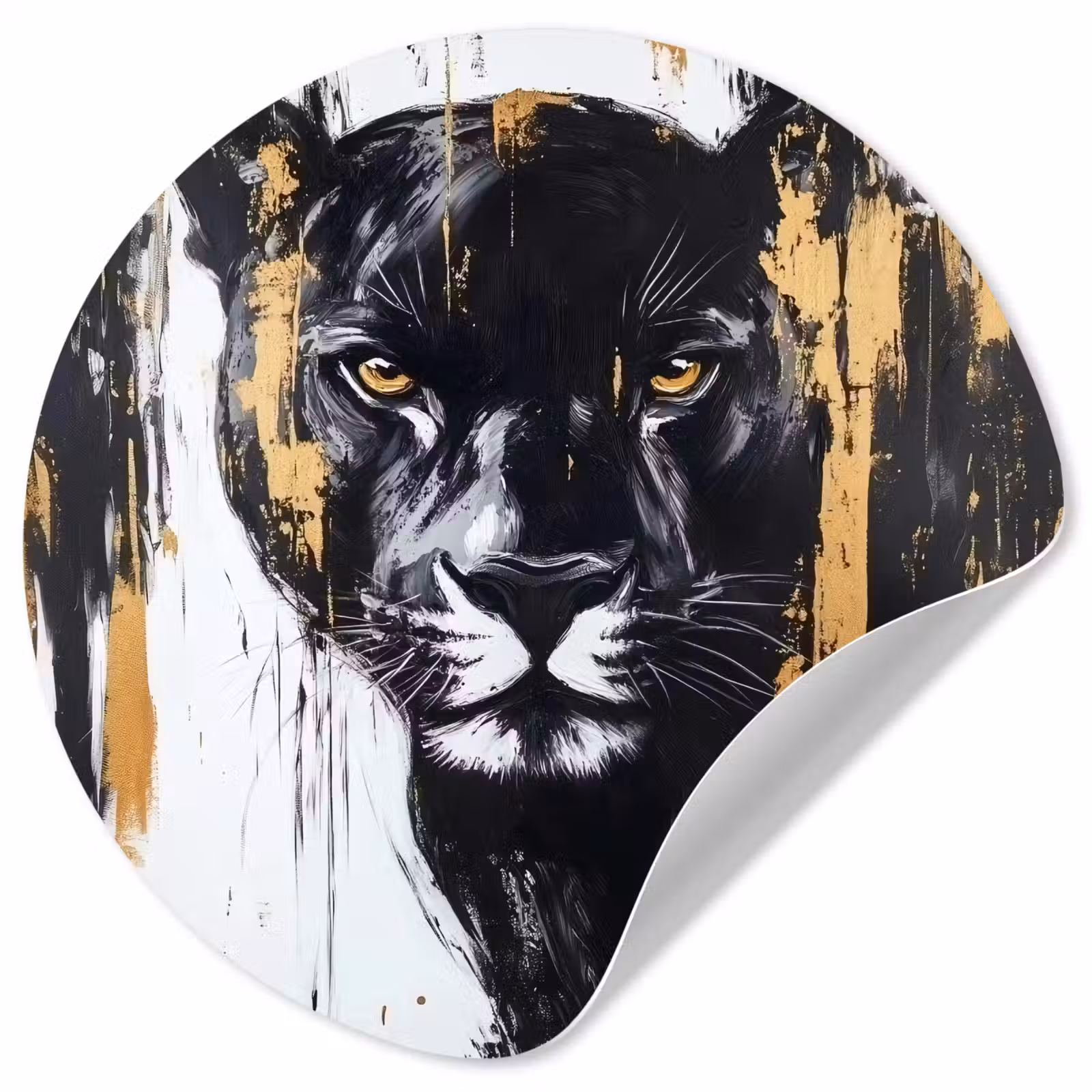 Behangcirkel - Panter - Zwart - Abstract - Verfstreken — 1