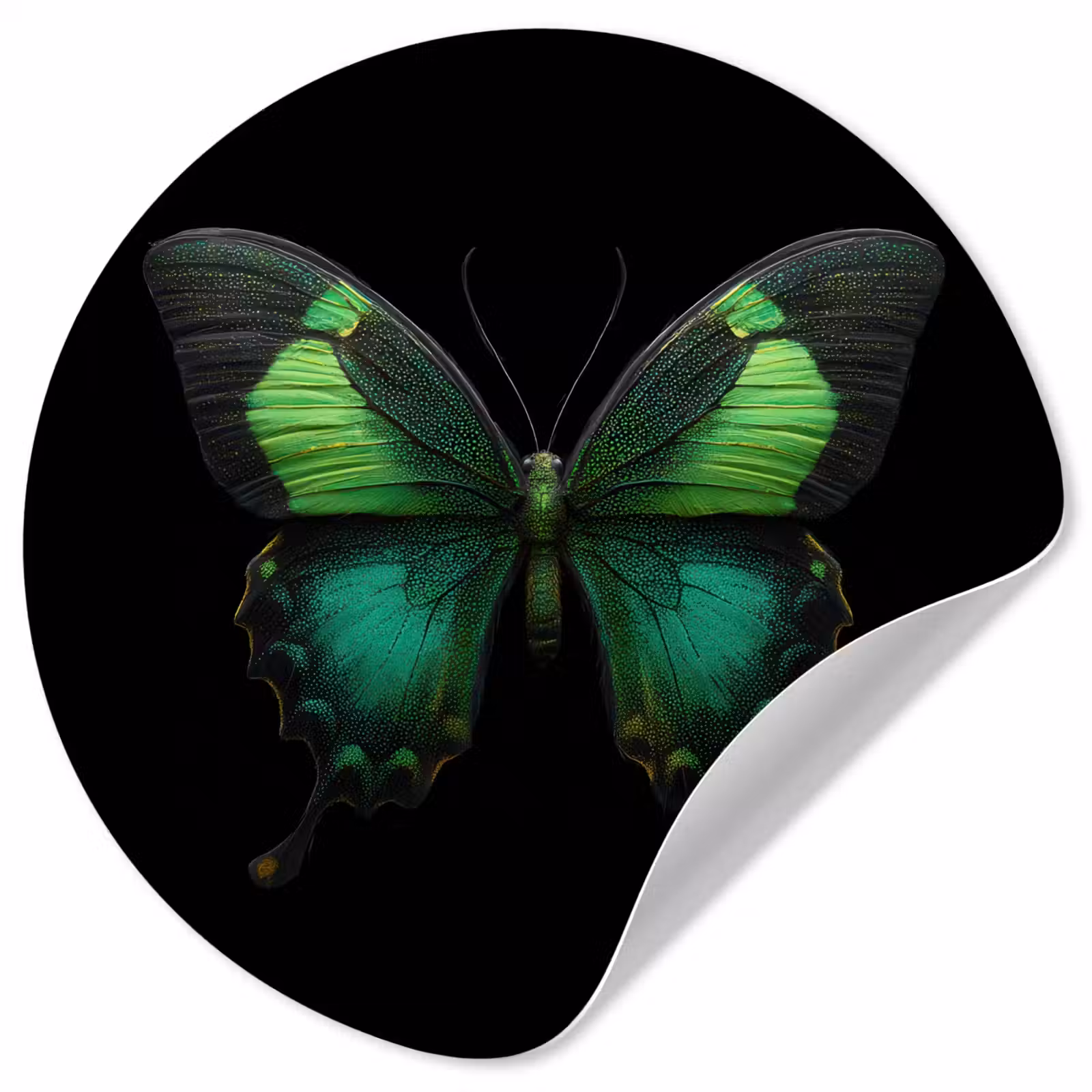 Behangcirkel - Vlinder - Groen - Opvallend — 1
