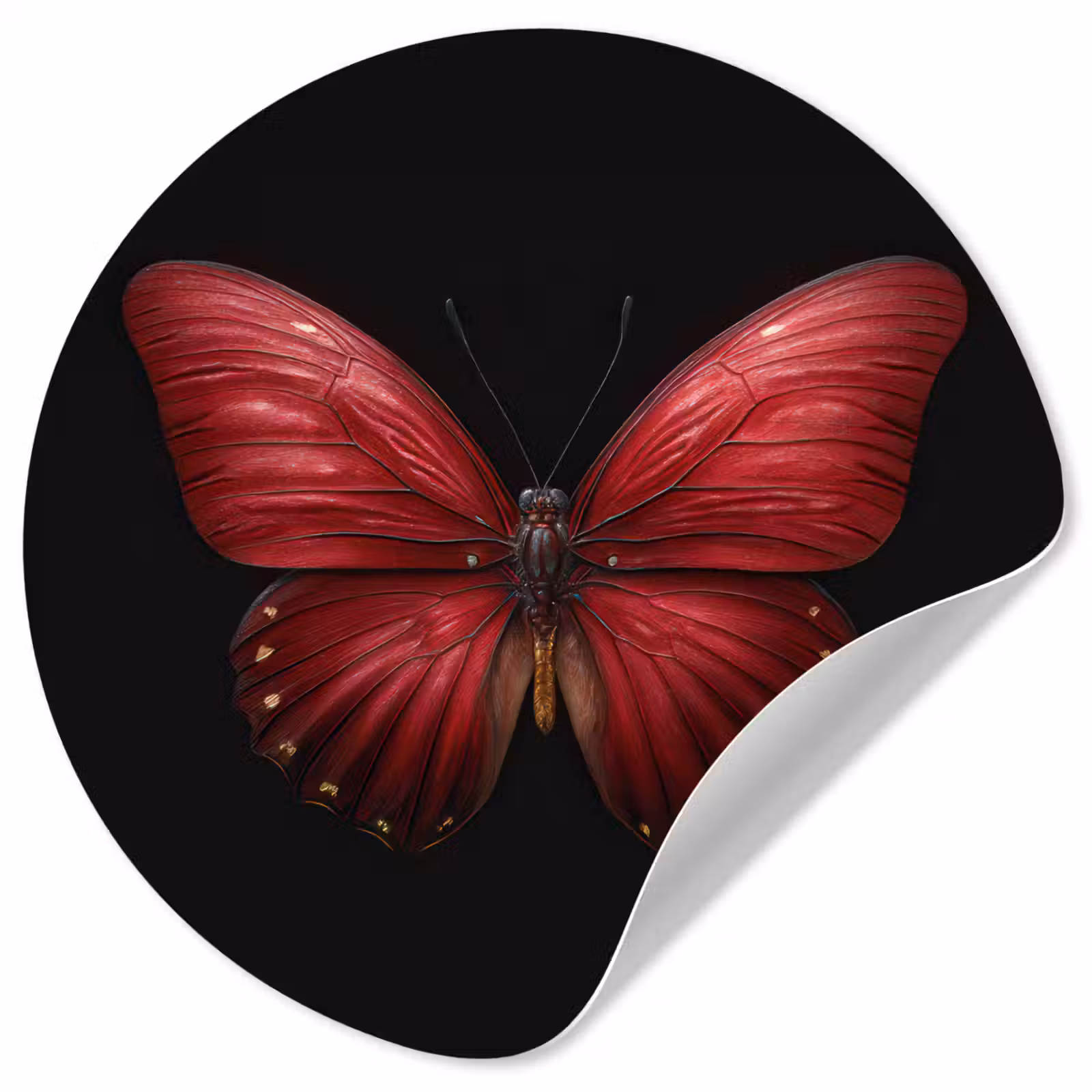 Behangcirkel - Vlinder - Rood - Minimalistisch — 1