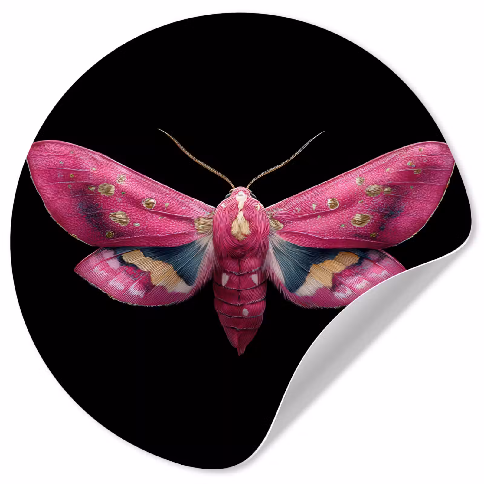 Behangcirkel - Vlinder - Roze - Nachtvlinder — 1