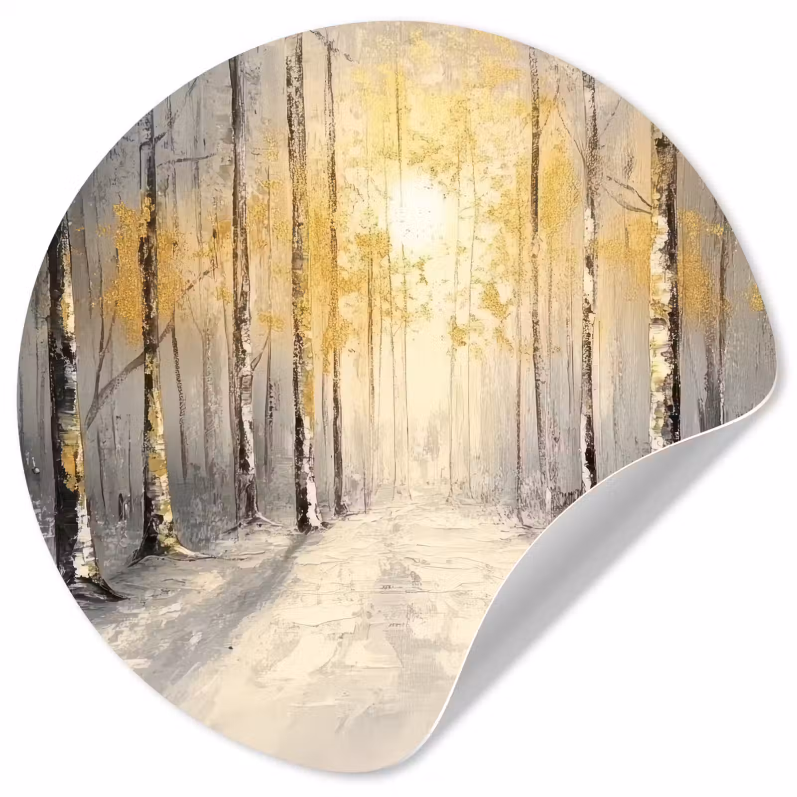 Behangcirkel - Winter - Abstract - Sneeuw - Natuur - Zon — 1
