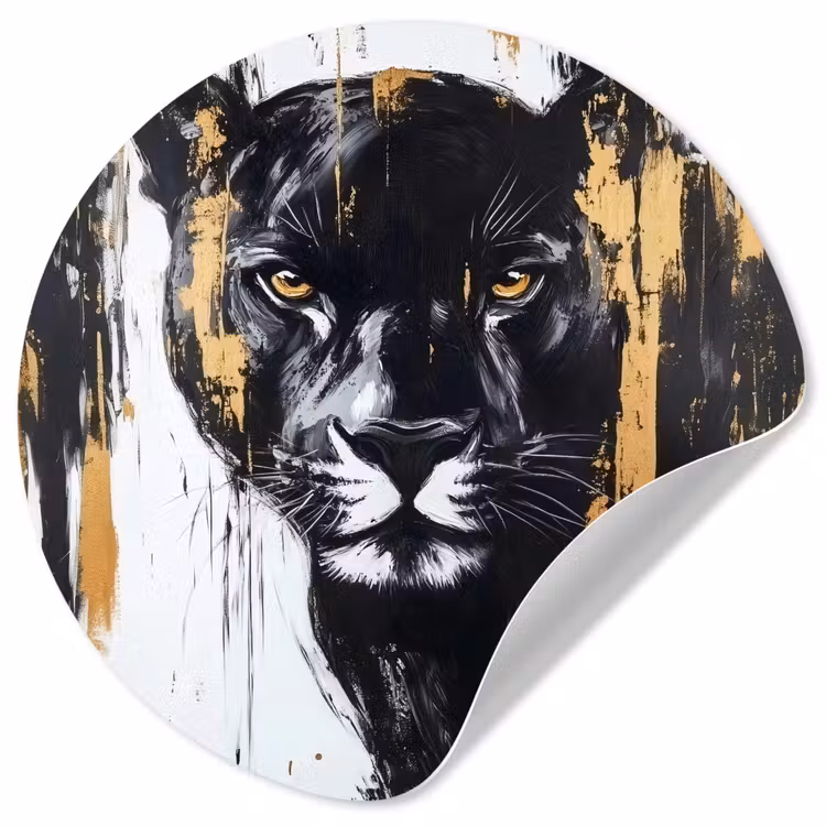 Behangcirkel - Panter - Zwart - Abstract - Verfstreken — 1