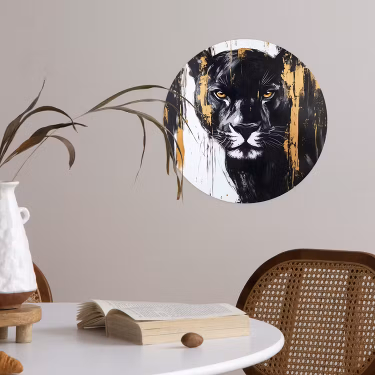 Behangcirkel - Panter - Zwart - Abstract - Verfstreken — 4