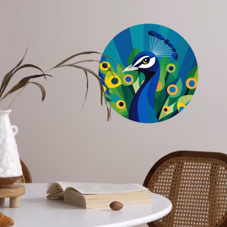 Behangcirkel - Pauw - Cirkels - Blauw — 4
