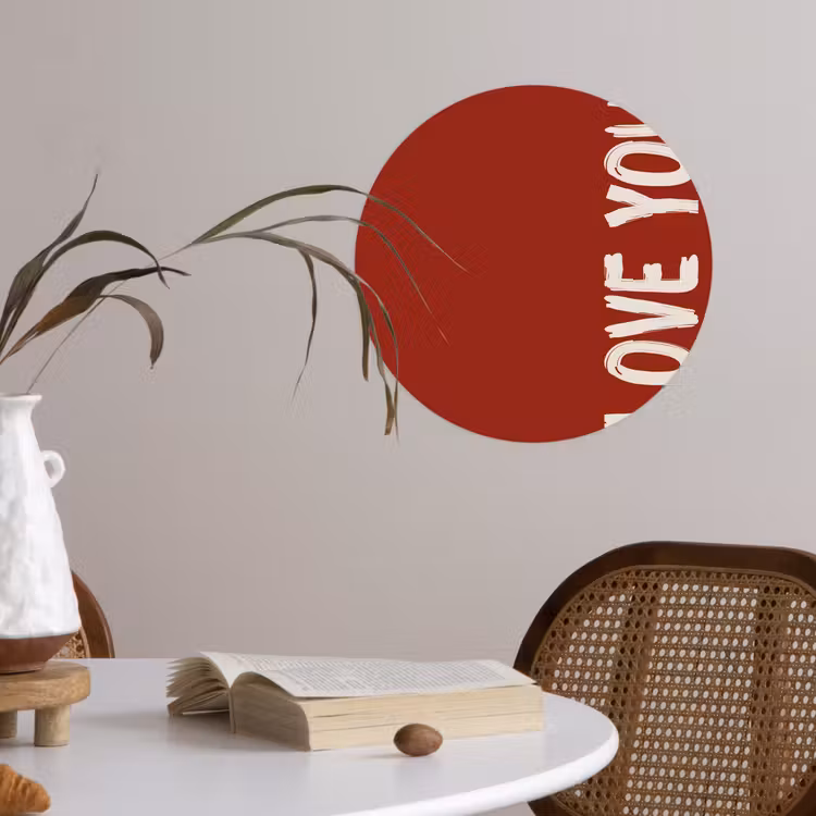 Behangcirkel - Schuin - Loveyou - Rood — 4