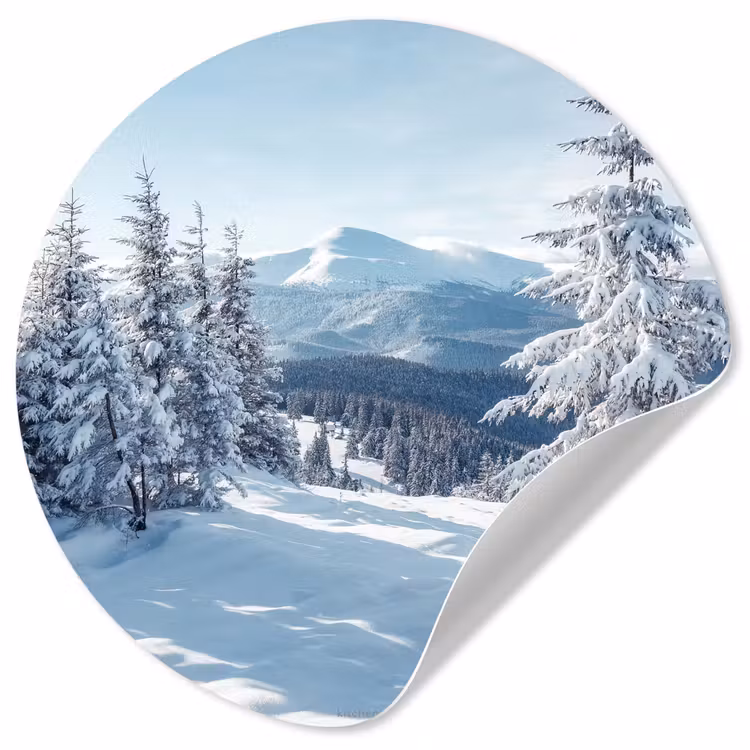Behangcirkel - Sneeuw - Winter - Landschap - Bergen — 1