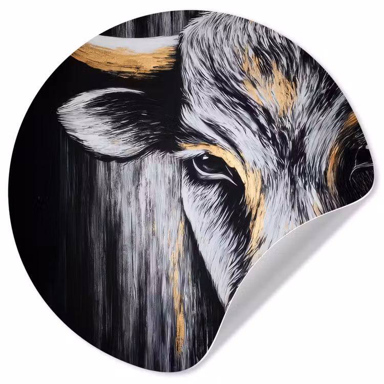 Behangcirkel - Stier - Hoorns - Snuit - Goud — 1