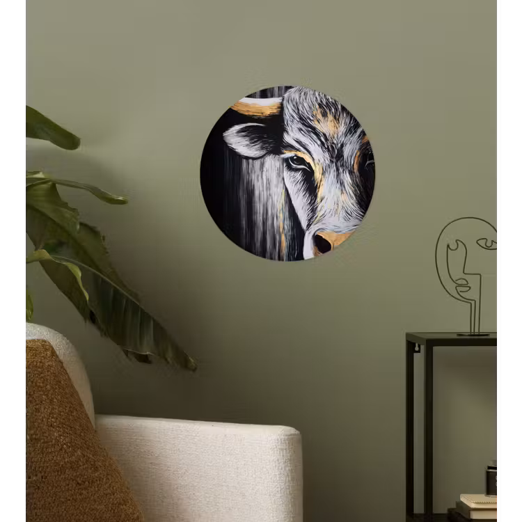 Behangcirkel - Stier - Hoorns - Snuit - Goud — 3