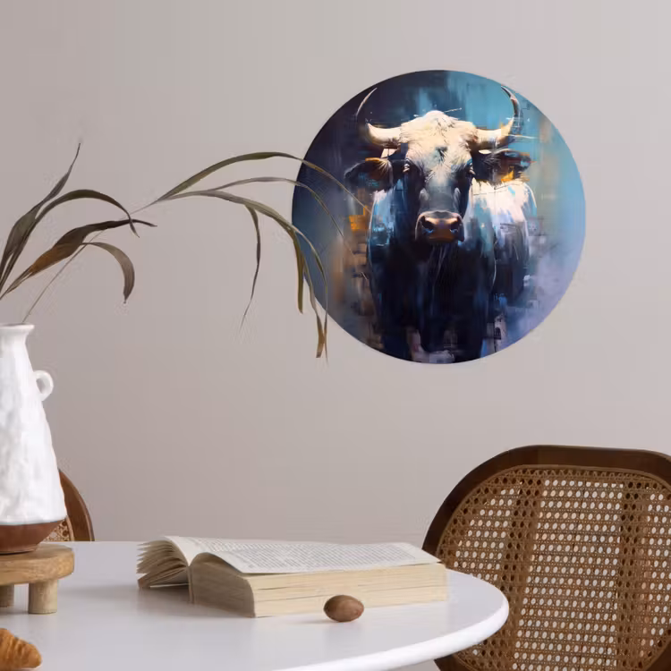 Behangcirkel - Stier - Zwart - Abstract - Horens — 4