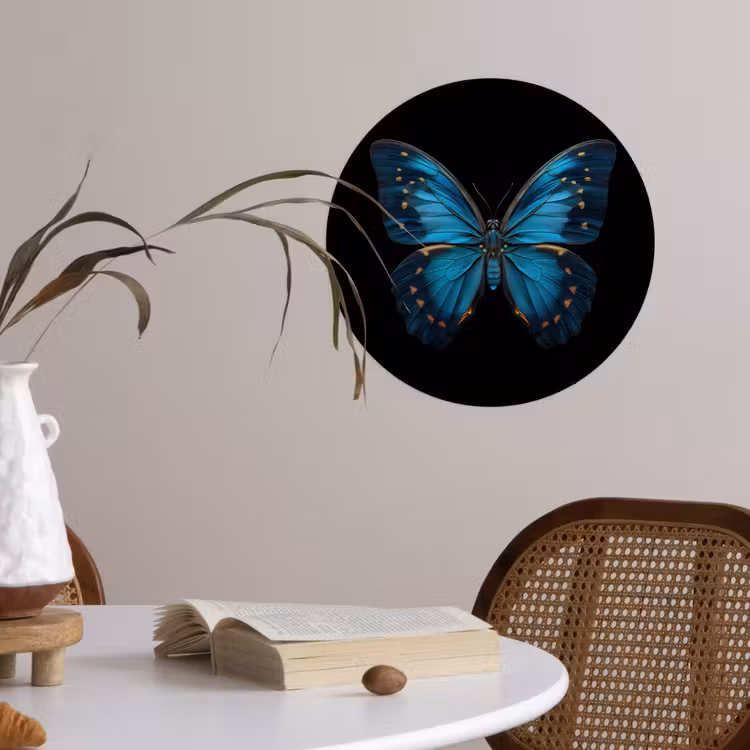 Behangcirkel - Vlinder - Blauw - Contrast — 4
