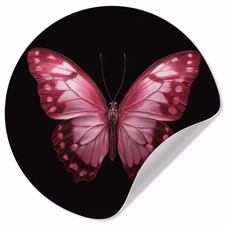 Behangcirkel - Vlinder - Fuchsia - Grafisch — 1