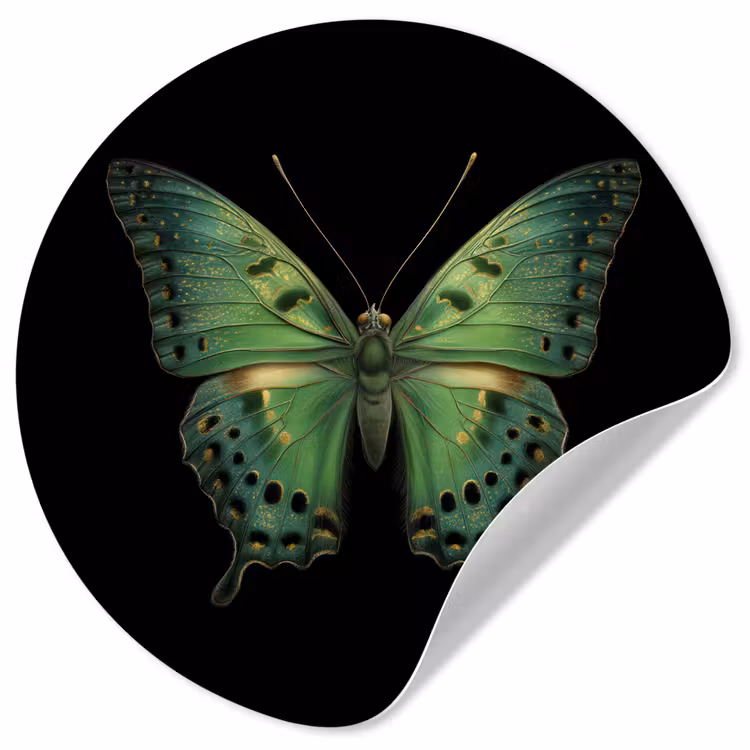 Behangcirkel - Vlinder - Groen - Diepte — 1