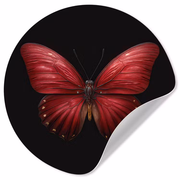 Behangcirkel - Vlinder - Rood - Minimalistisch — 1