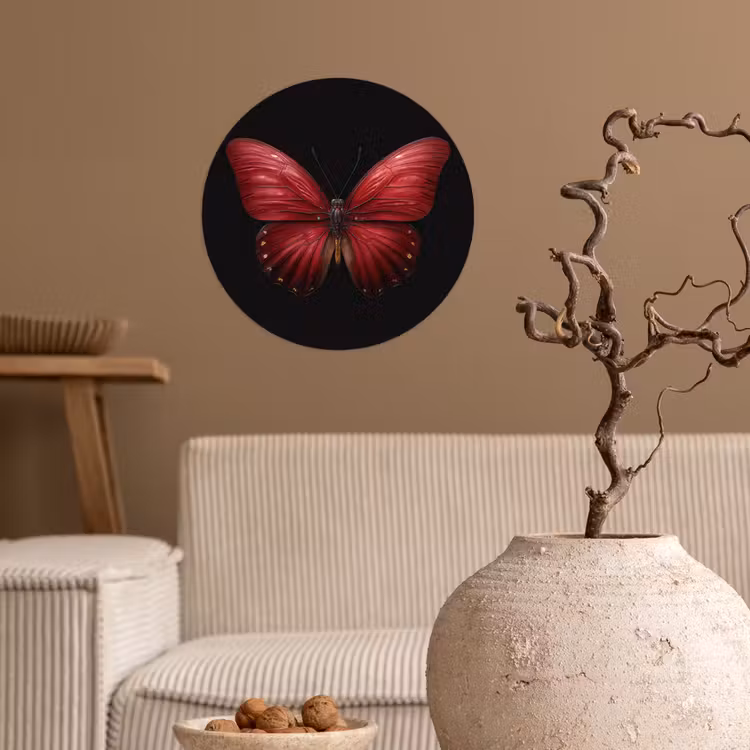 Behangcirkel - Vlinder - Rood - Minimalistisch — 2