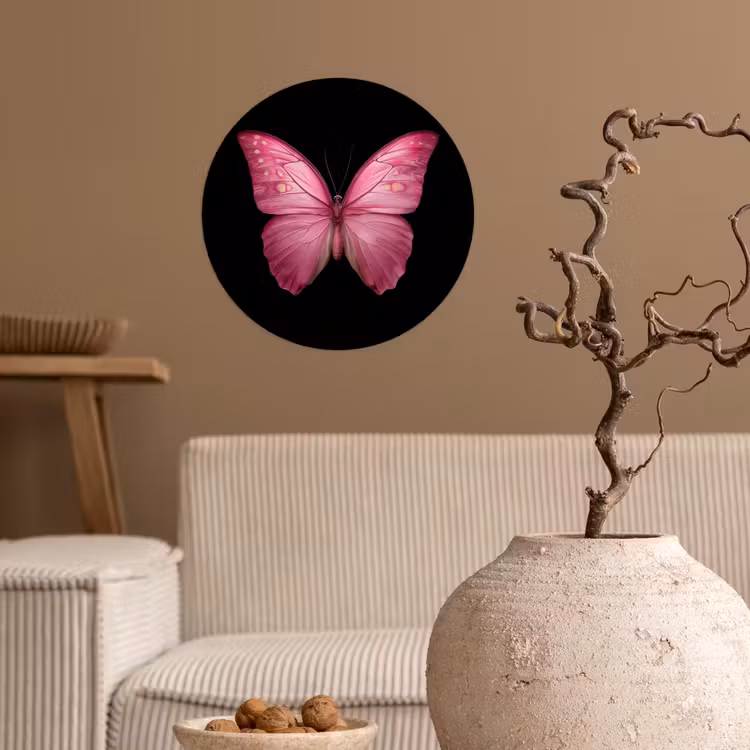 Behangcirkel - Vlinder - roze - Elegant — 2