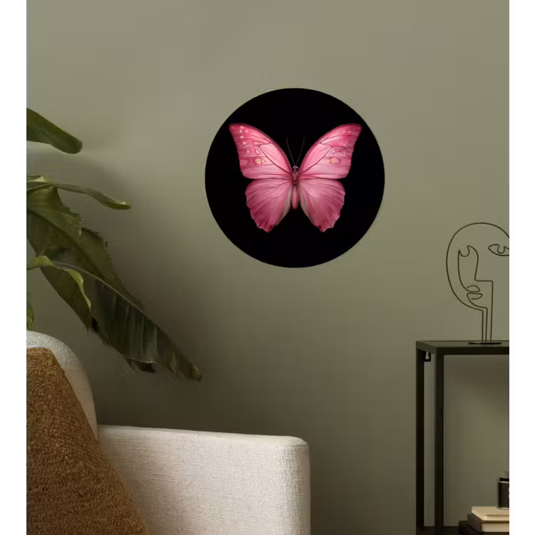 Behangcirkel - Vlinder - roze - Elegant — 3