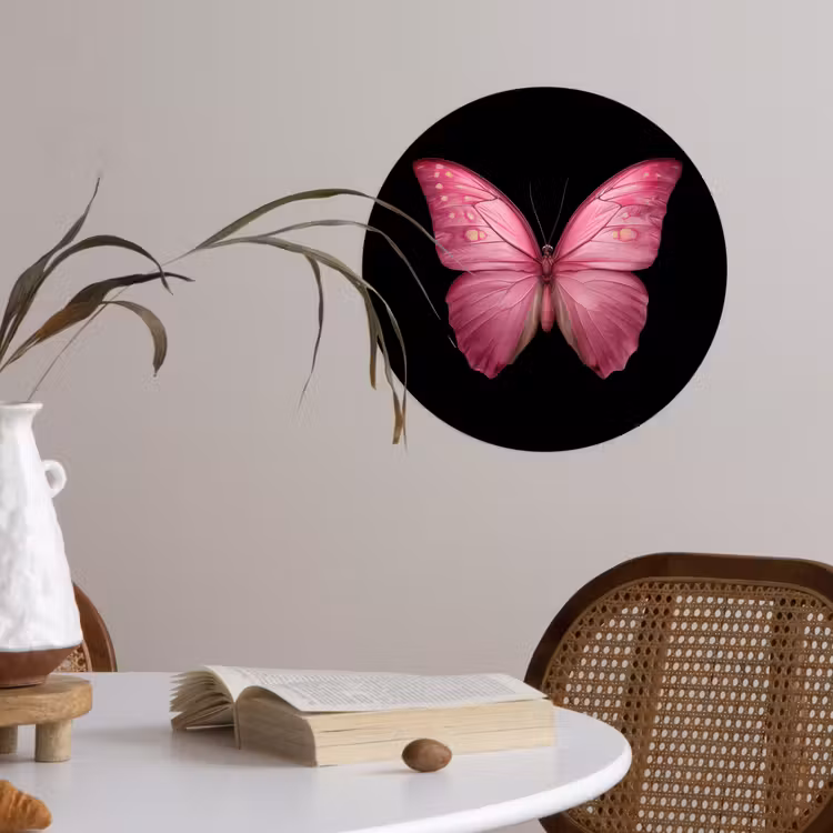 Behangcirkel - Vlinder - roze - Elegant — 4