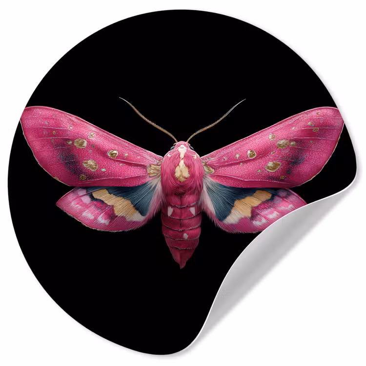 Behangcirkel - Vlinder - Roze - Nachtvlinder — 1