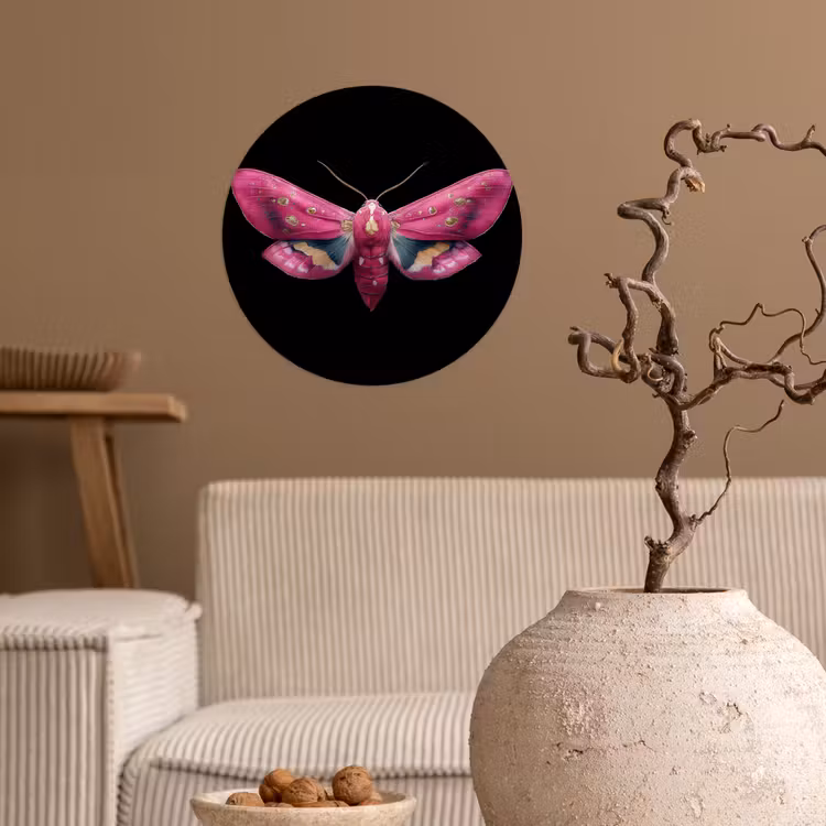 Behangcirkel - Vlinder - Roze - Nachtvlinder — 2