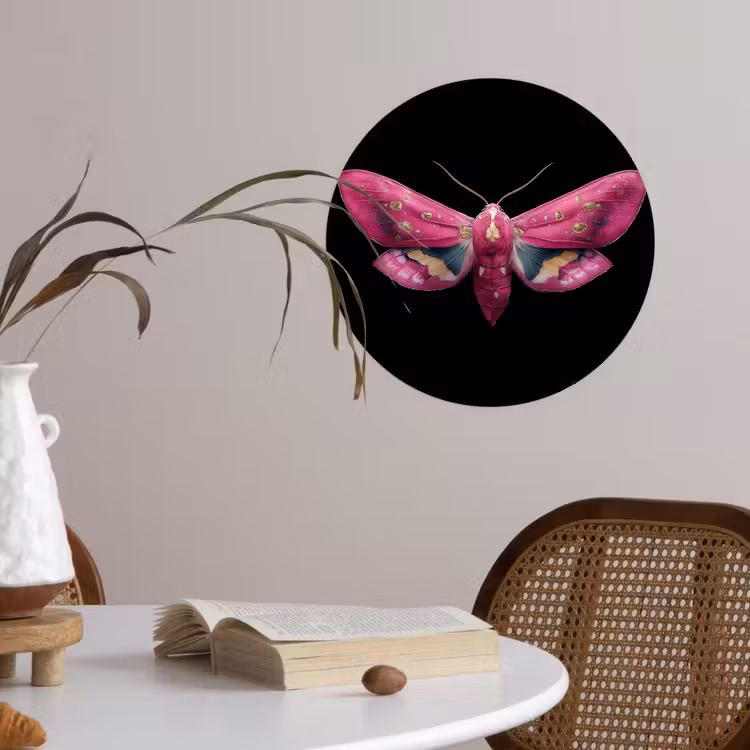 Behangcirkel - Vlinder - Roze - Nachtvlinder — 4