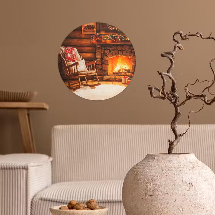 Behangcirkel - Winter - Kerst - Huis - Openhaard — 2