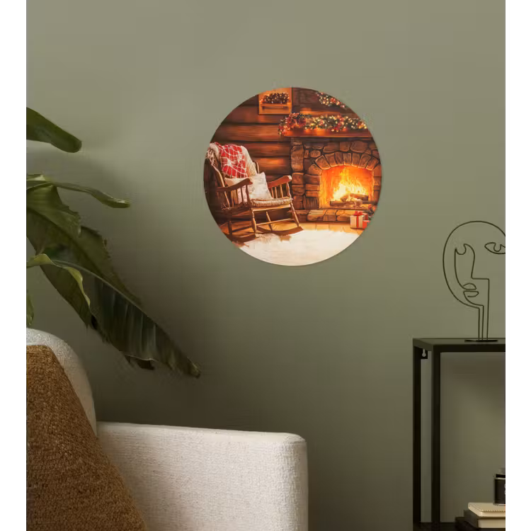 Behangcirkel - Winter - Kerst - Huis - Openhaard — 3