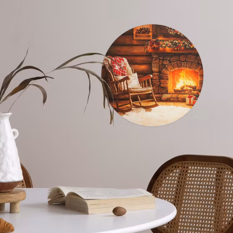 Behangcirkel - Winter - Kerst - Huis - Openhaard — 4