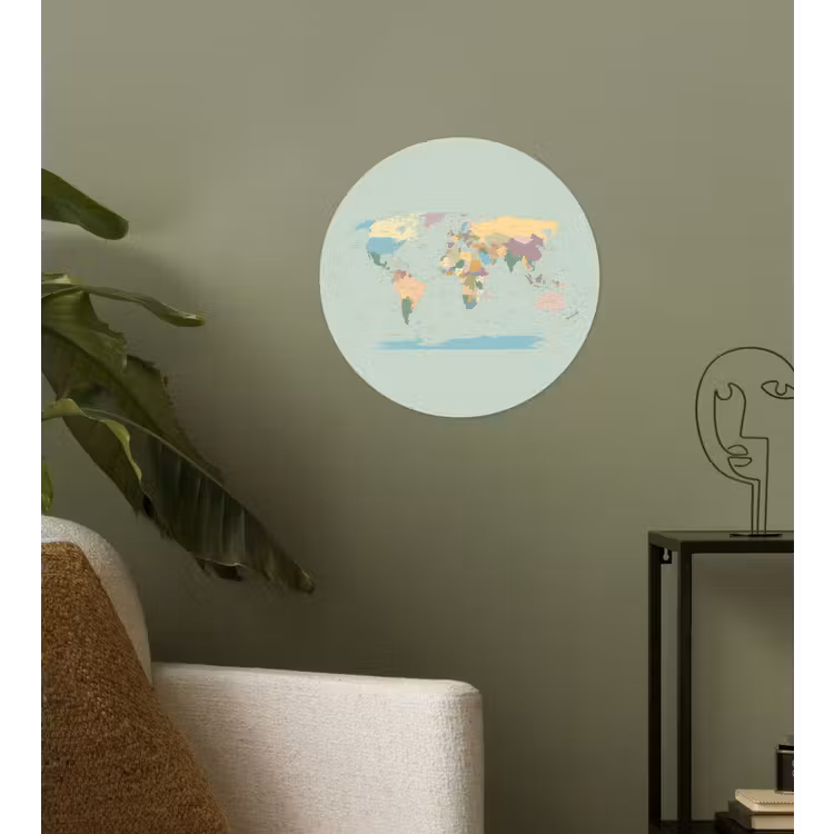 Behangcirkel - Wereldkaart - Realistisch - Kaart — 3
