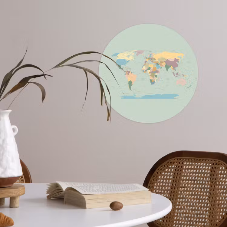 Behangcirkel - Wereldkaart - Realistisch - Kaart — 4