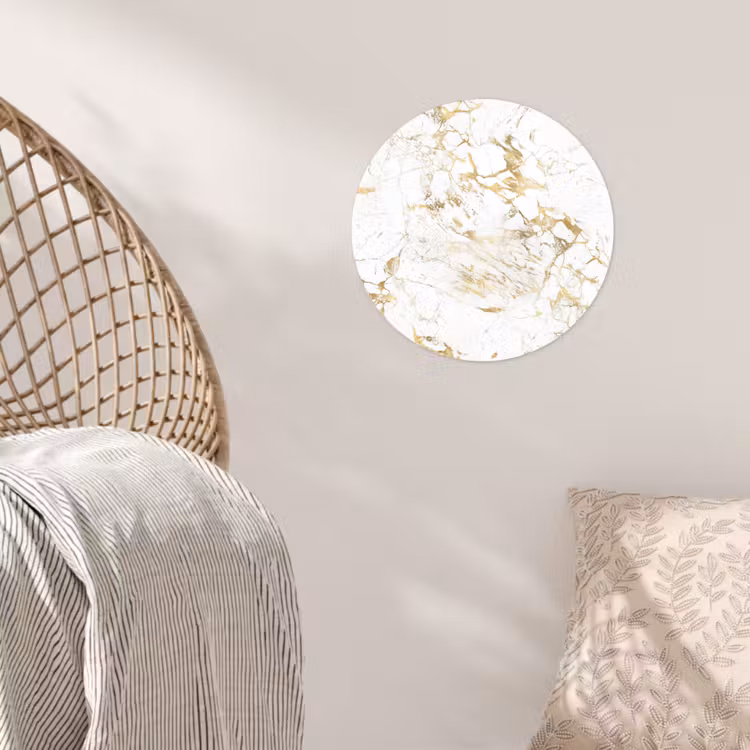 Behangcirkel - Wit - Marmer - Luxe - Goud — 5