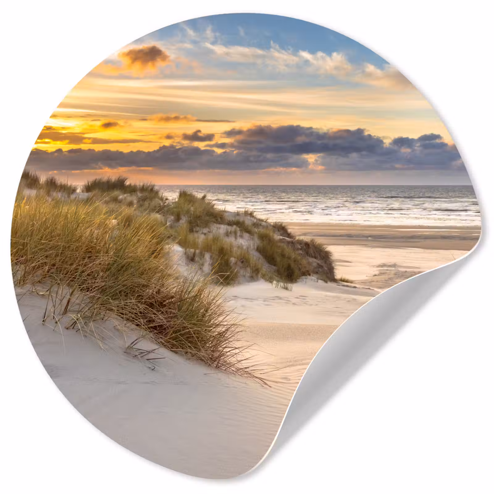 Behangcirkel - Strand - Duin - Gras - Zonsondergang - Zee — 1