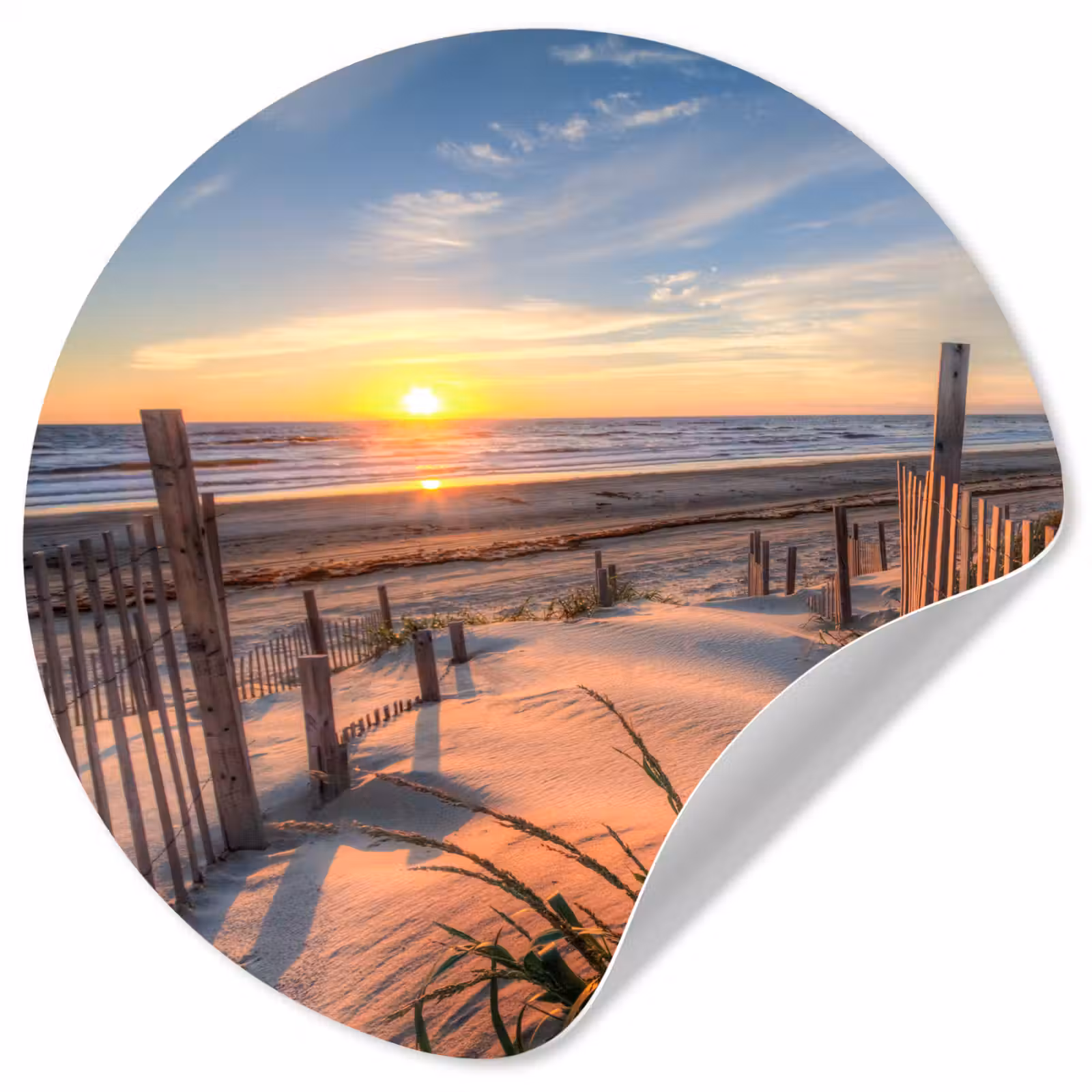Behangcirkel - Strand - Zee - Duin - Zonsondergang - Landschap — 1