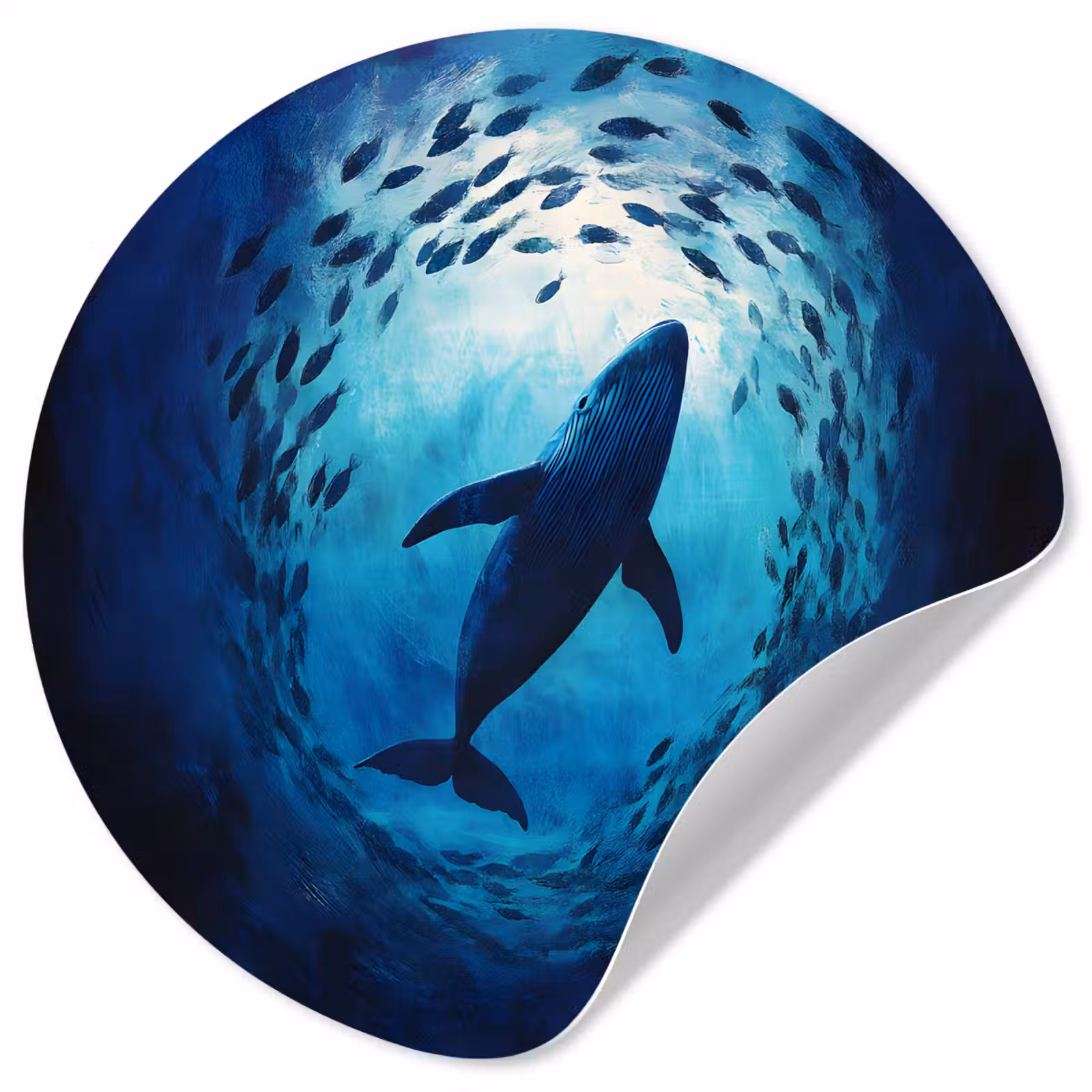 Behangcirkel - Walvis - Vissen - Donkerblauw — 1