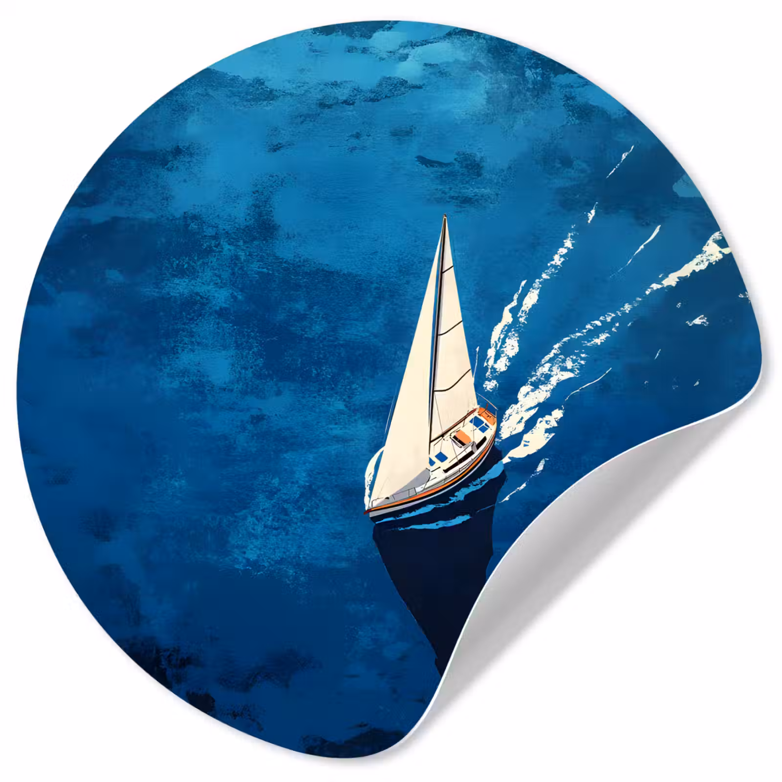 Behangcirkel - Zeilboot - Water - Abstract - Schaduw — 1