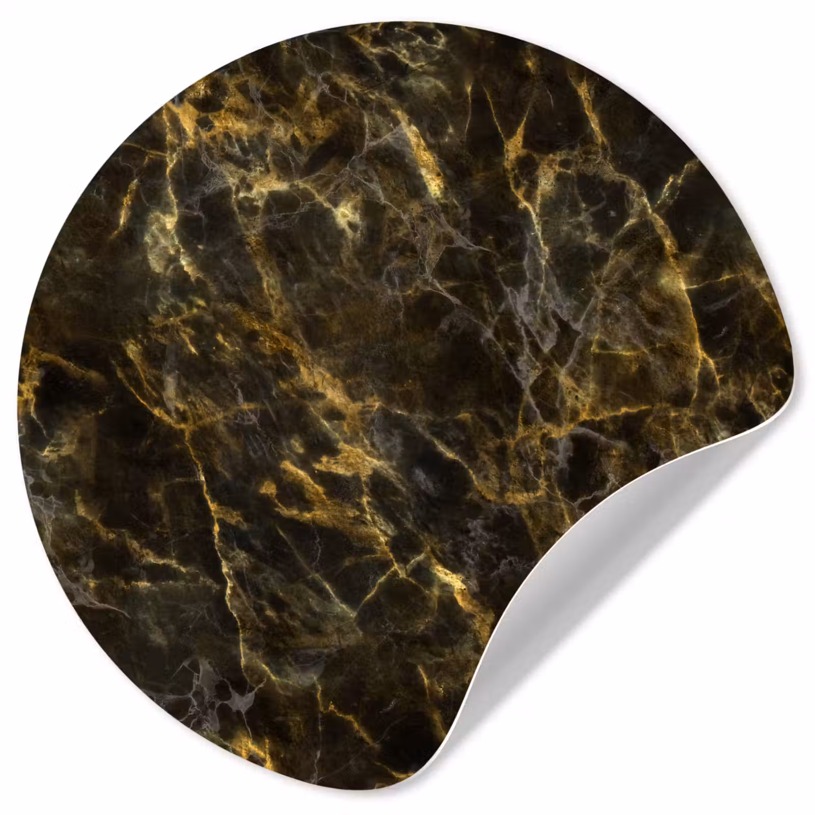 Behangcirkel - Zwart - Marmer - Goud — 1