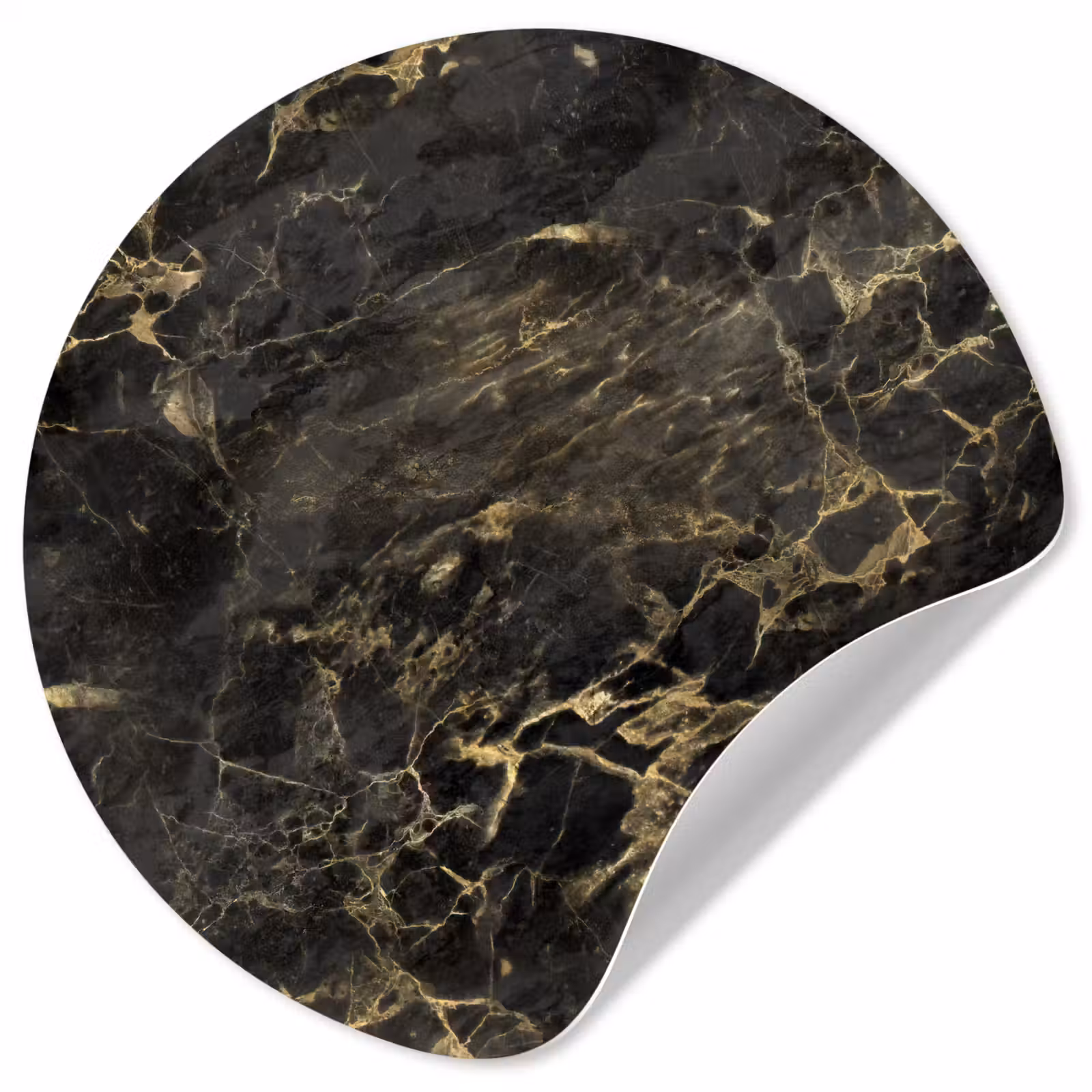 Behangcirkel - Zwart - Marmer - Goud - Nerf — 1