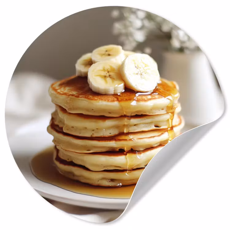Behangcirkel - Pannenkoeken - Banaan - Siroop - Wit - Beige — 1