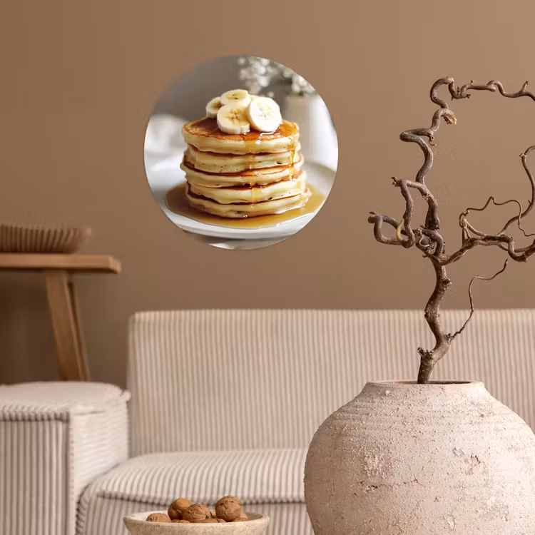 Behangcirkel - Pannenkoeken - Banaan - Siroop - Wit - Beige — 2