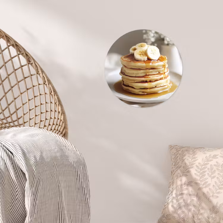 Behangcirkel - Pannenkoeken - Banaan - Siroop - Wit - Beige — 5
