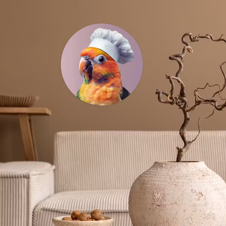 Behangcirkel - Papegaai - Koksmuts - Nieuwsgierig - Vogel — 2