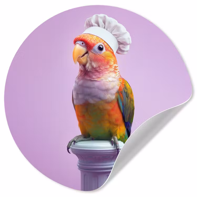 Behangcirkel - Papegaai - Koksmuts - Pilaar - Vogel — 1
