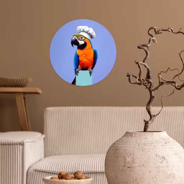 Behangcirkel - Papegaai - Koksmuts - Vogel - Leuk — 2