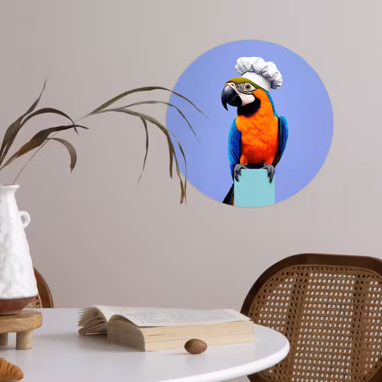 Behangcirkel - Papegaai - Koksmuts - Vogel - Leuk — 4